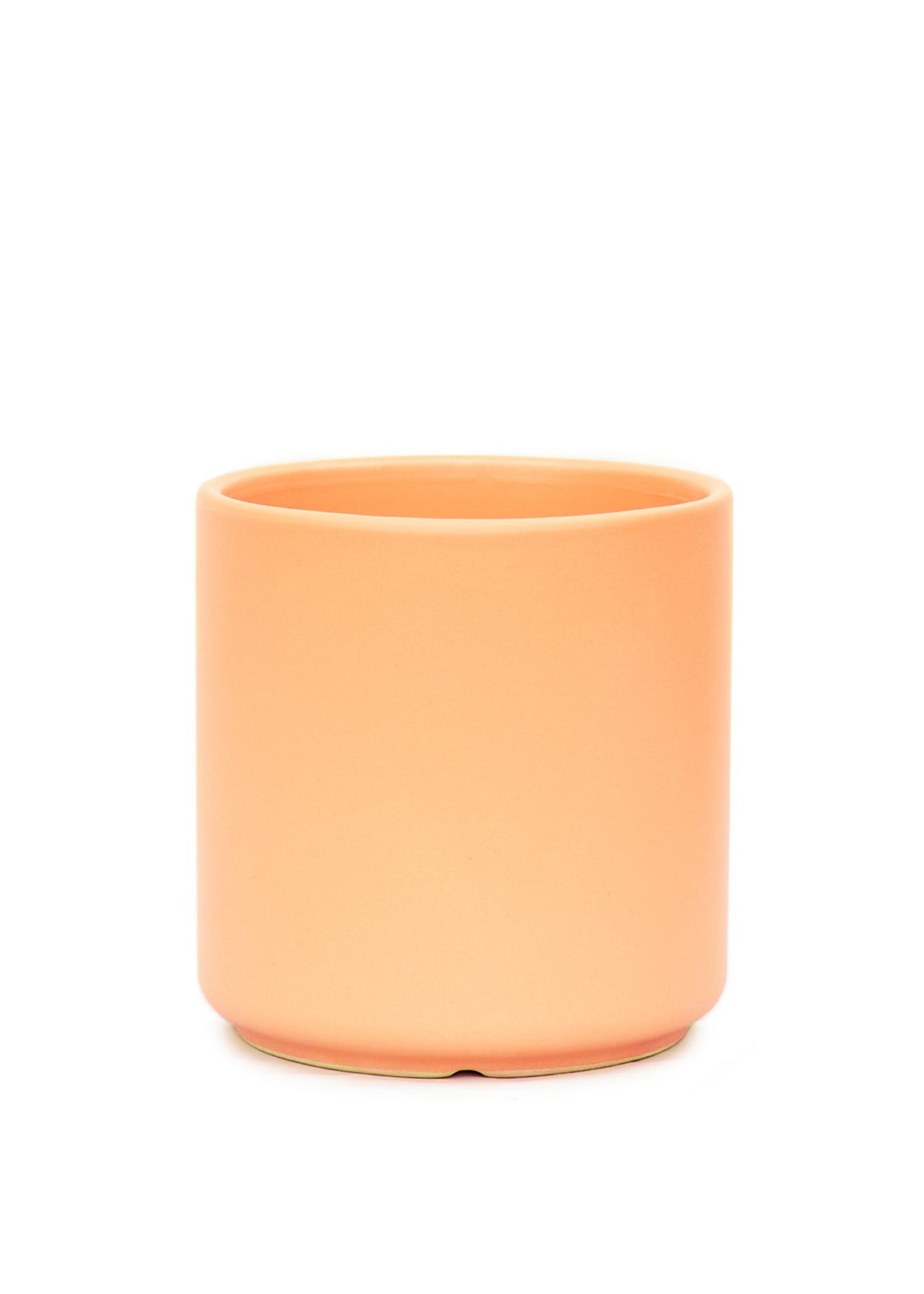 large orange ceramic plant pot Cylindrical Ceramic Planter, Peach 5