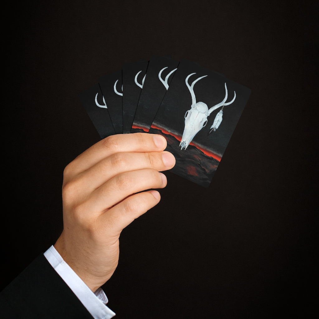 Desert Apocalypse Deer Skull Custom Poker Cards