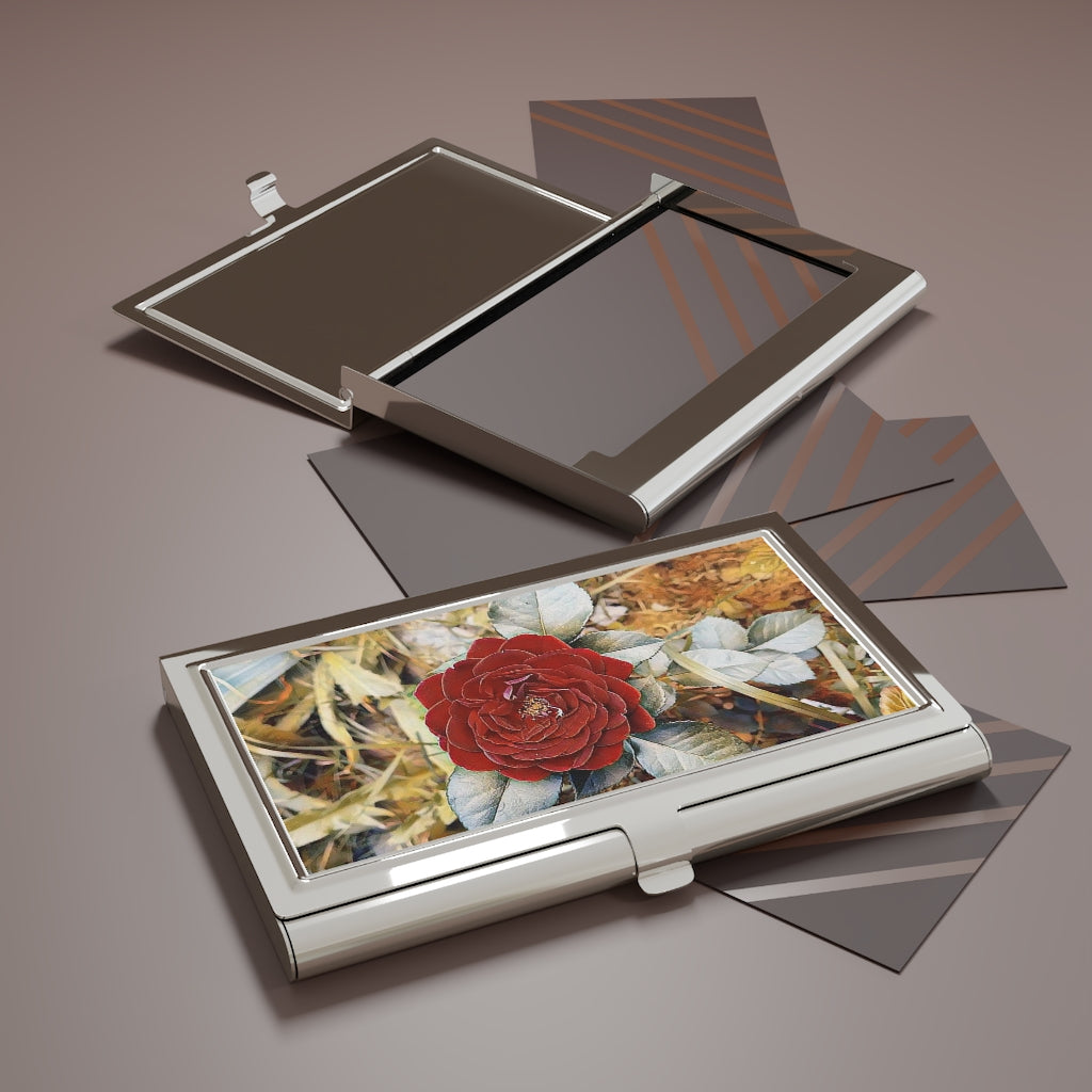Painting The Roses Red Business Card Holder