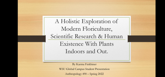 A holistic exploration of modern floriculture, scientific research: human existence with plants indoors and out.