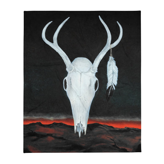 Dessert apocalypse deer skull Blanket - Plantywoo original